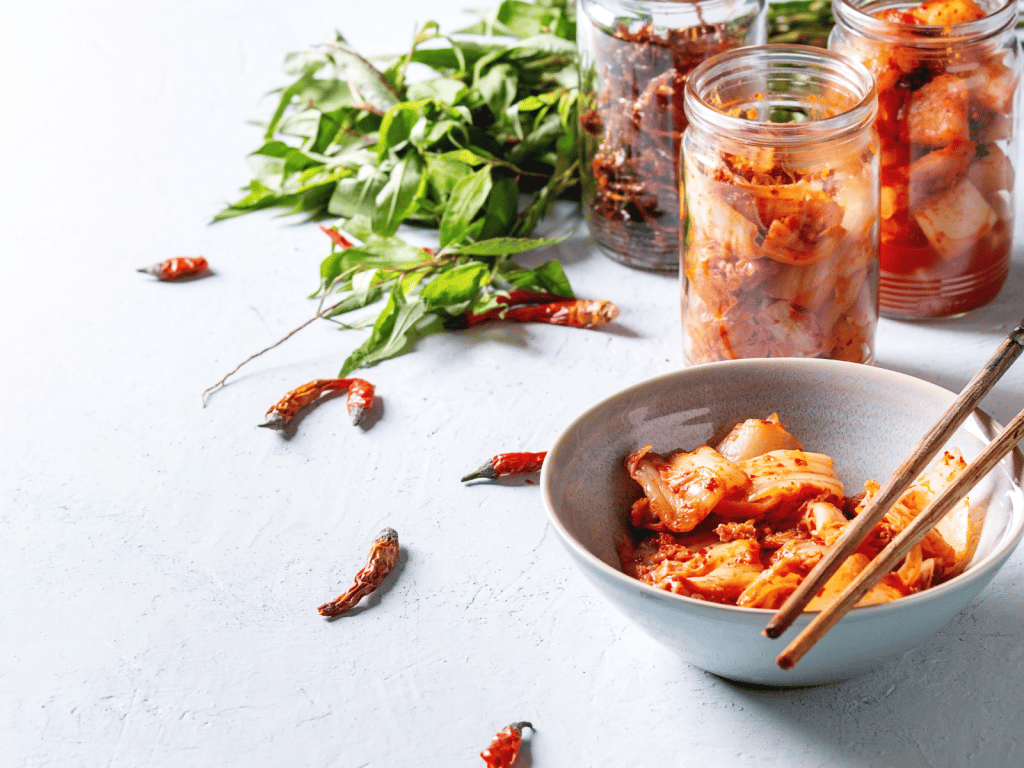 Kimchi cabbage and radish salad